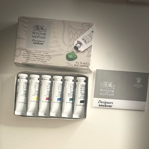 Winsor & Newton Designers Gouache Primary Color Set 6x14ml NEW - Picture 4 of 8